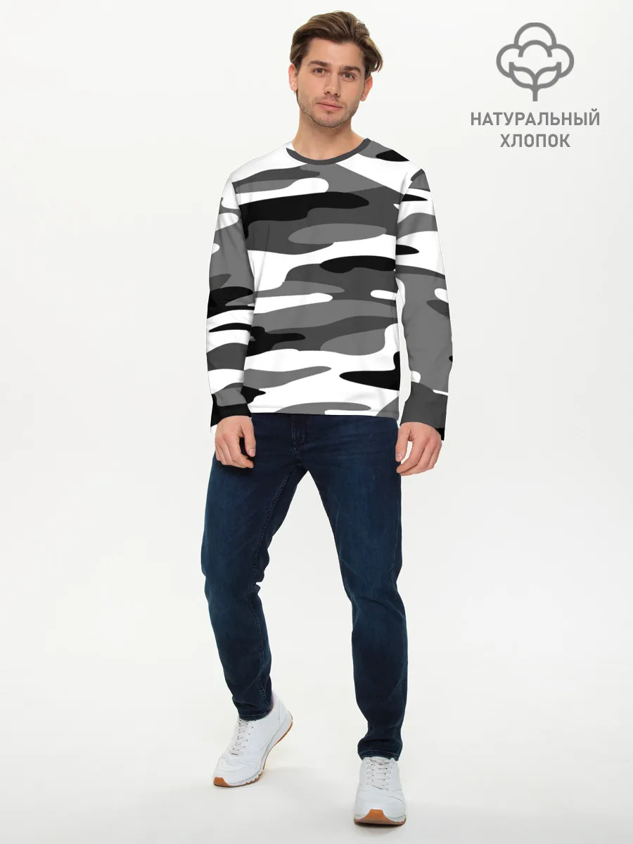Мужской лонгслив базовый / Камуфляж Sabaton без лого