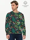 Мужской лонгслив базовый / Forest leaves invert