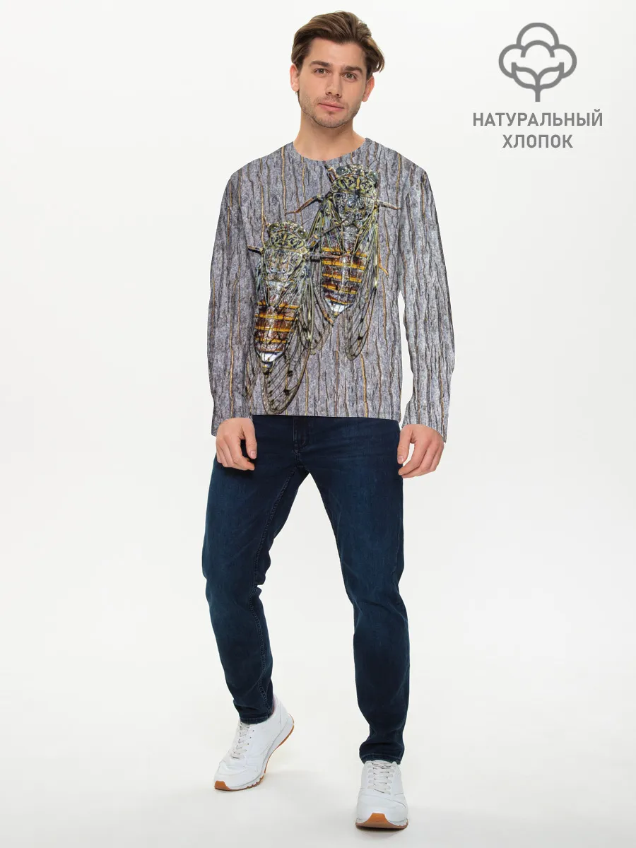 Мужской лонгслив базовый / Цикады