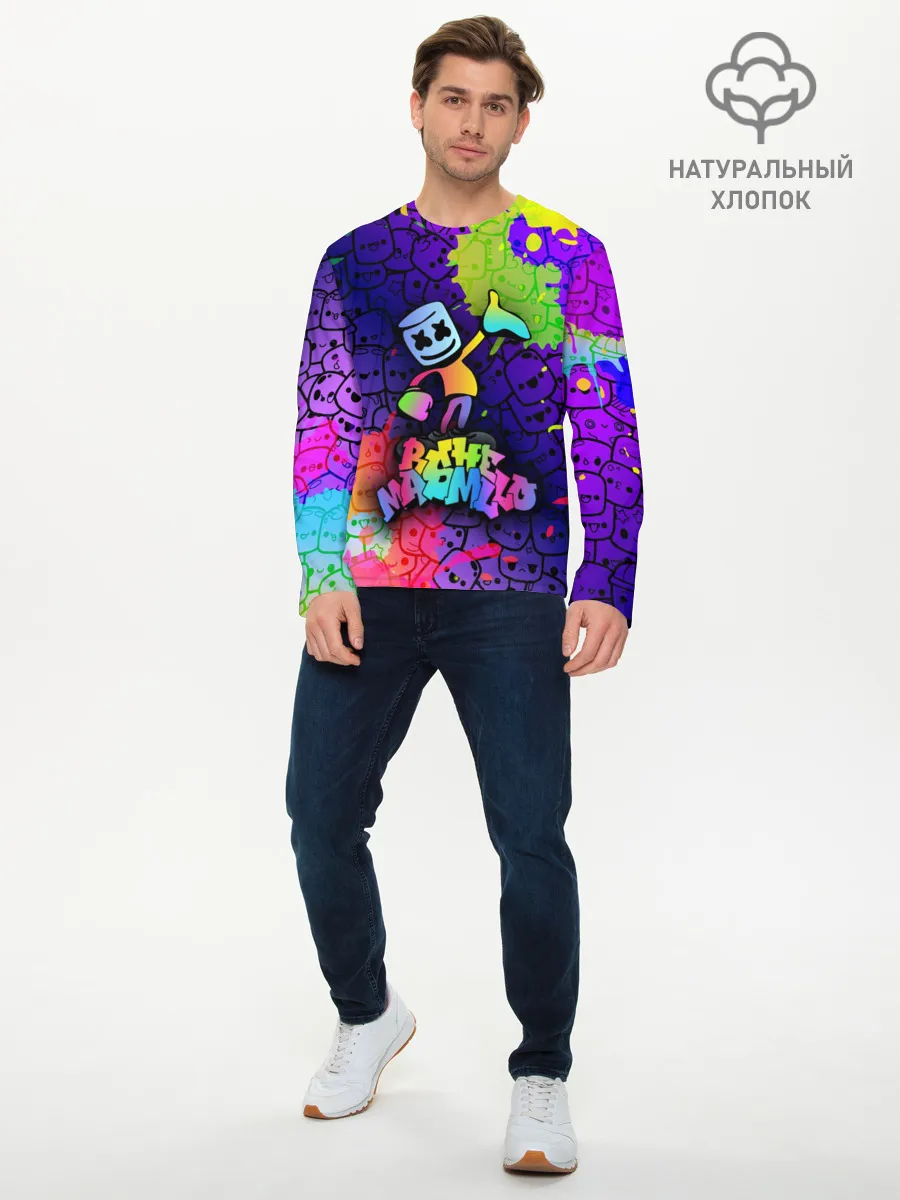 Мужской лонгслив базовый / Marshmello
