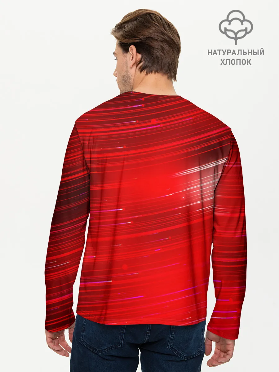 Мужской лонгслив базовый / Красный свет