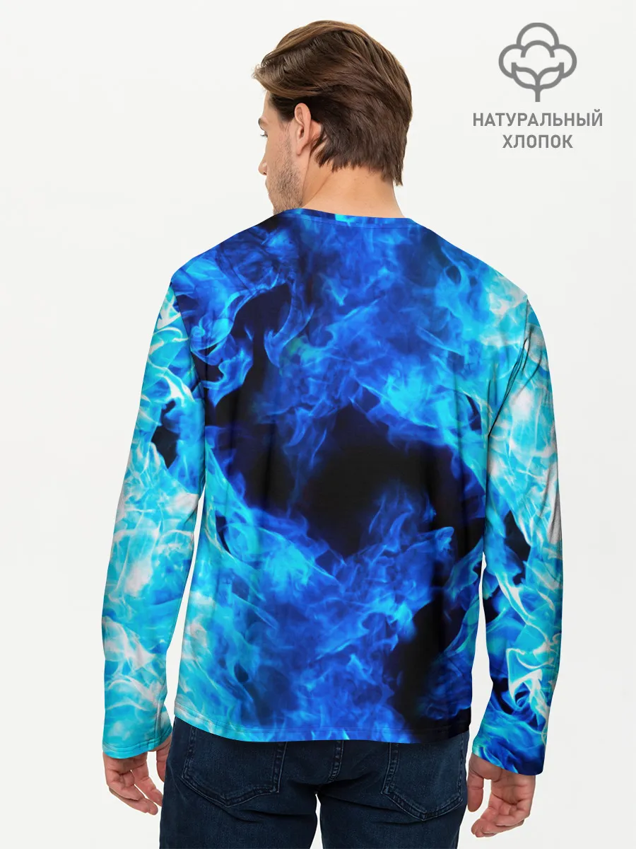 Мужской лонгслив базовый / СИНИЙ ОГОНЬ | BLUE FIRE