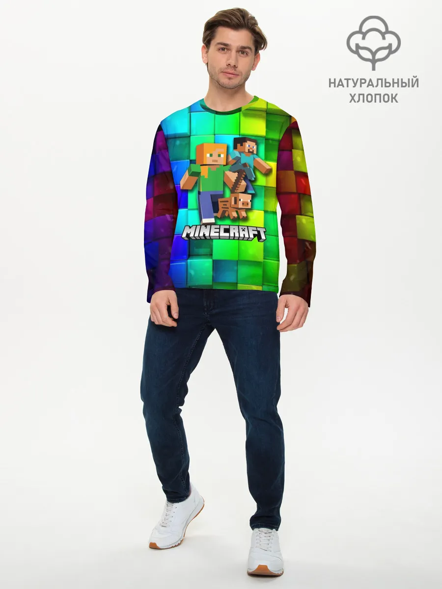Мужской лонгслив базовый / Minecraft / Майнкрафт