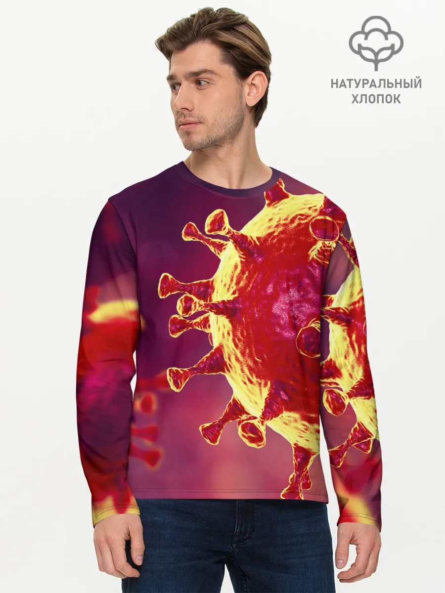 Мужской лонгслив базовый / Коронавирус