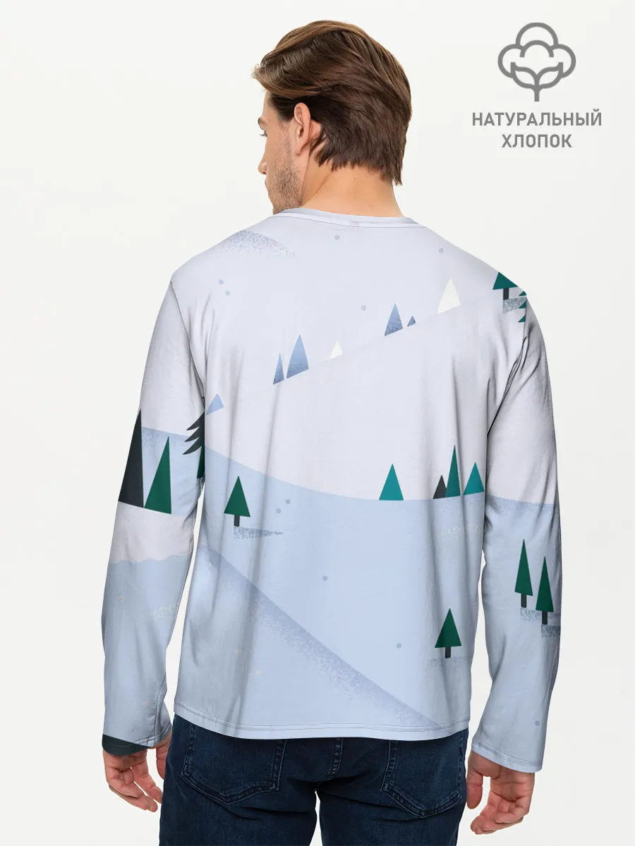Мужской лонгслив базовый / Snow 1