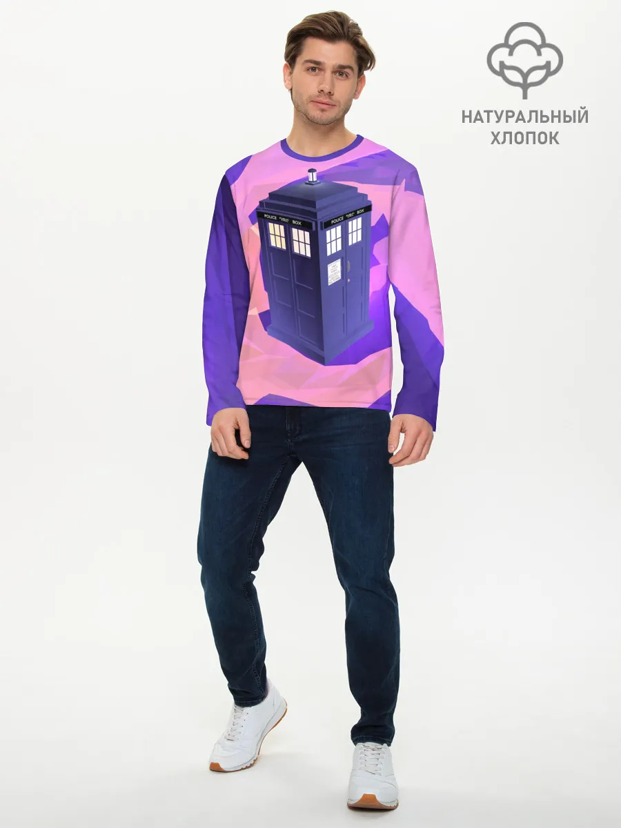 Мужской лонгслив базовый / CRAZY TARDIS
