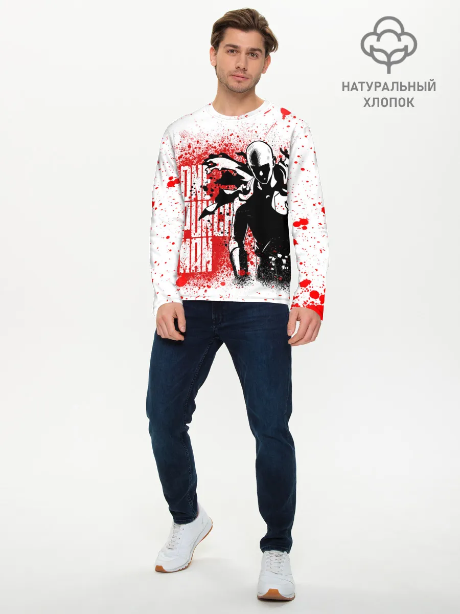 Мужской лонгслив базовый / Свирепый Сайтама