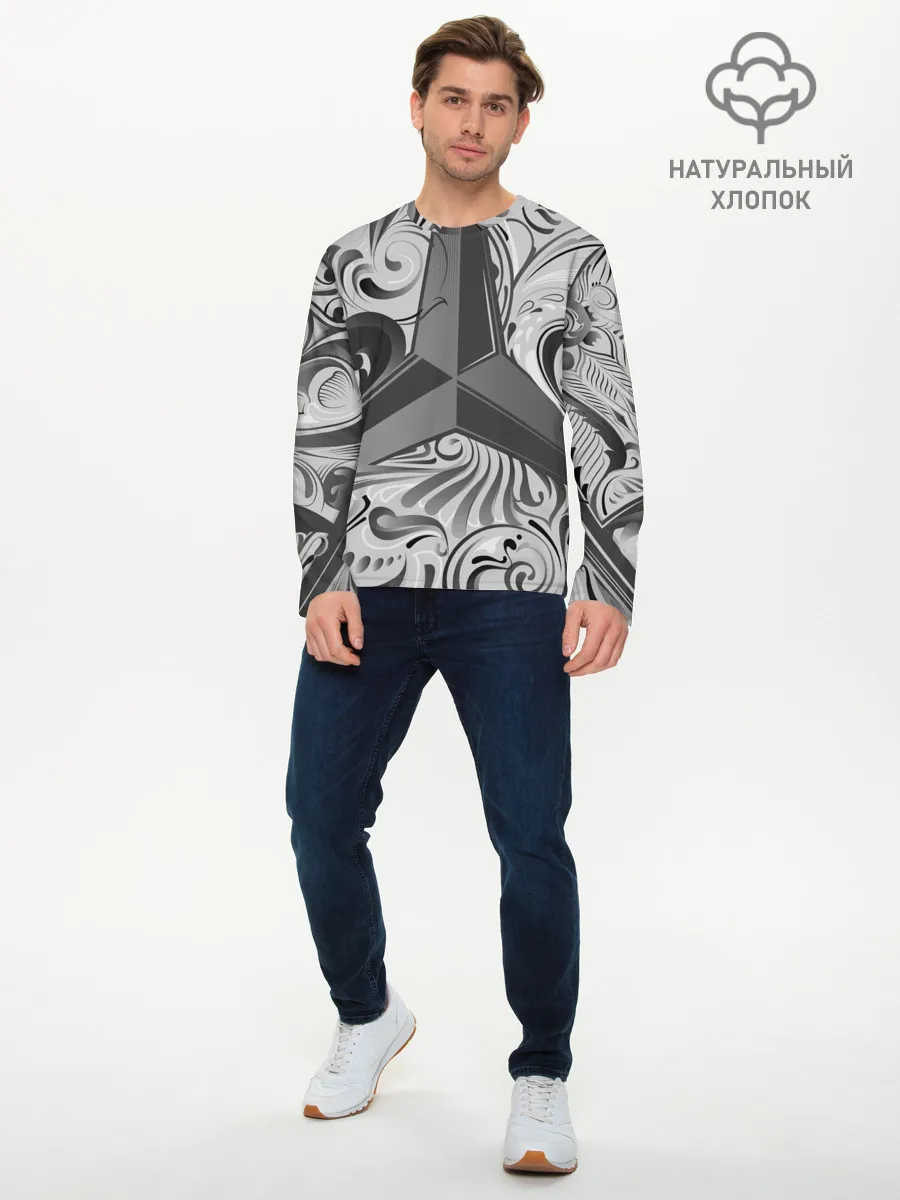 Мужской лонгслив базовый / MERCEDES-BENZ | МЕРСЕДЕС