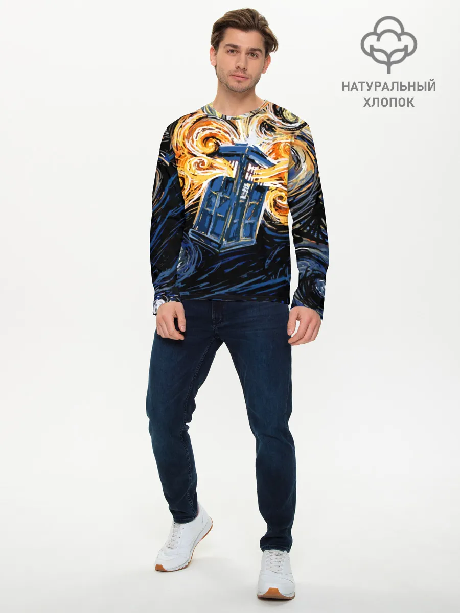 Мужской лонгслив базовый / Van Gogh Tardis