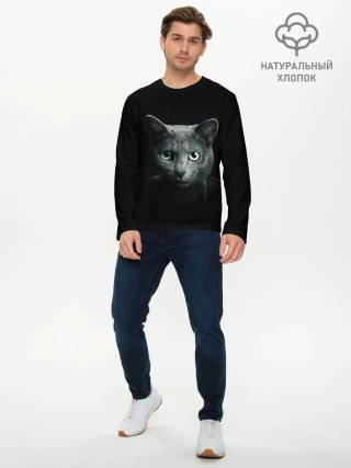 Мужской лонгслив базовый / Кот