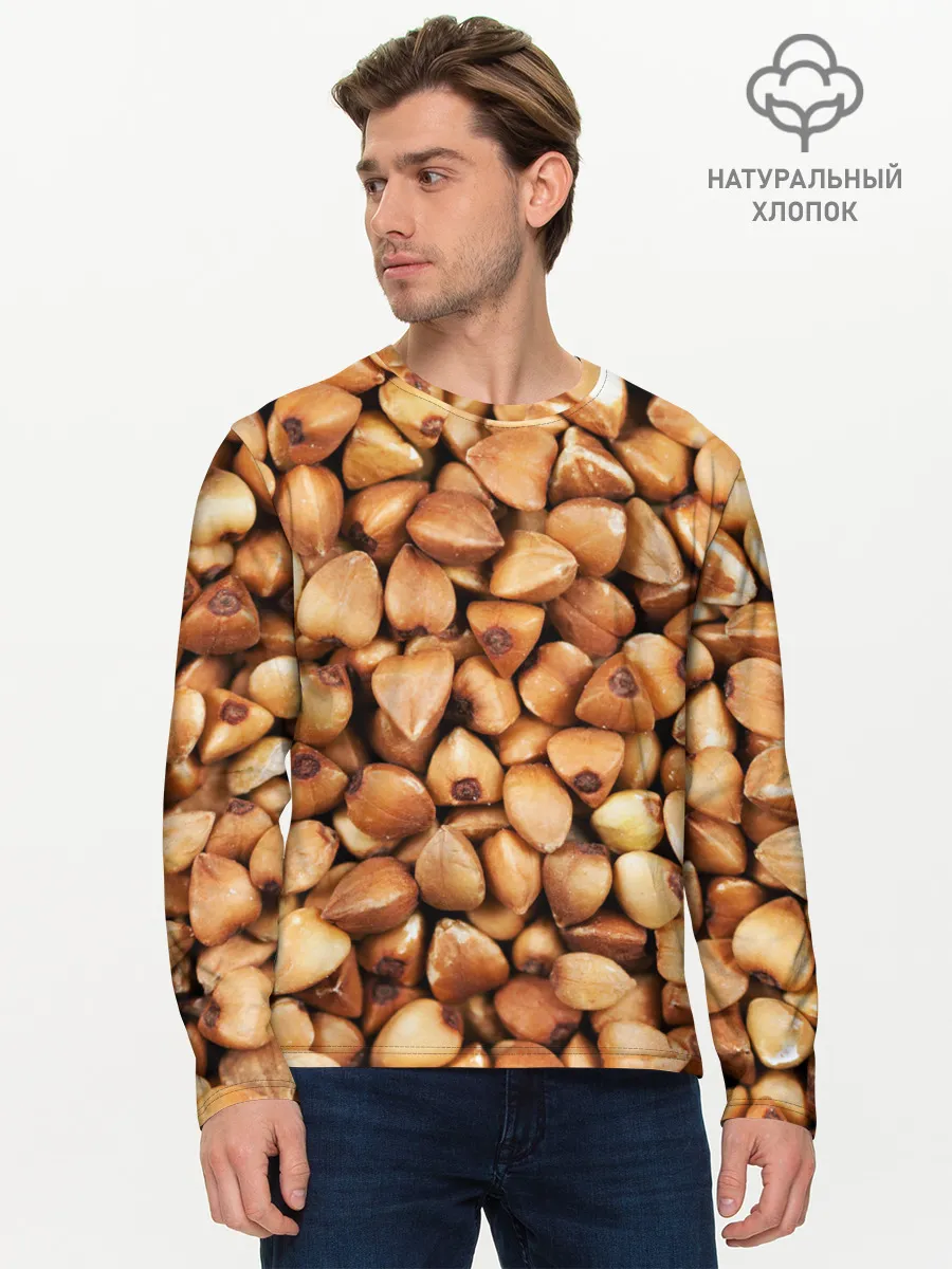 Мужской лонгслив базовый / Гречка