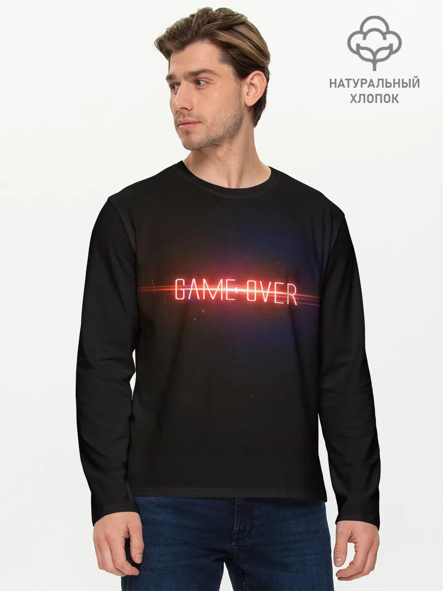 Мужской лонгслив базовый / Маска Game Over