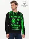 Мужской лонгслив базовый / Warning Coronavirus