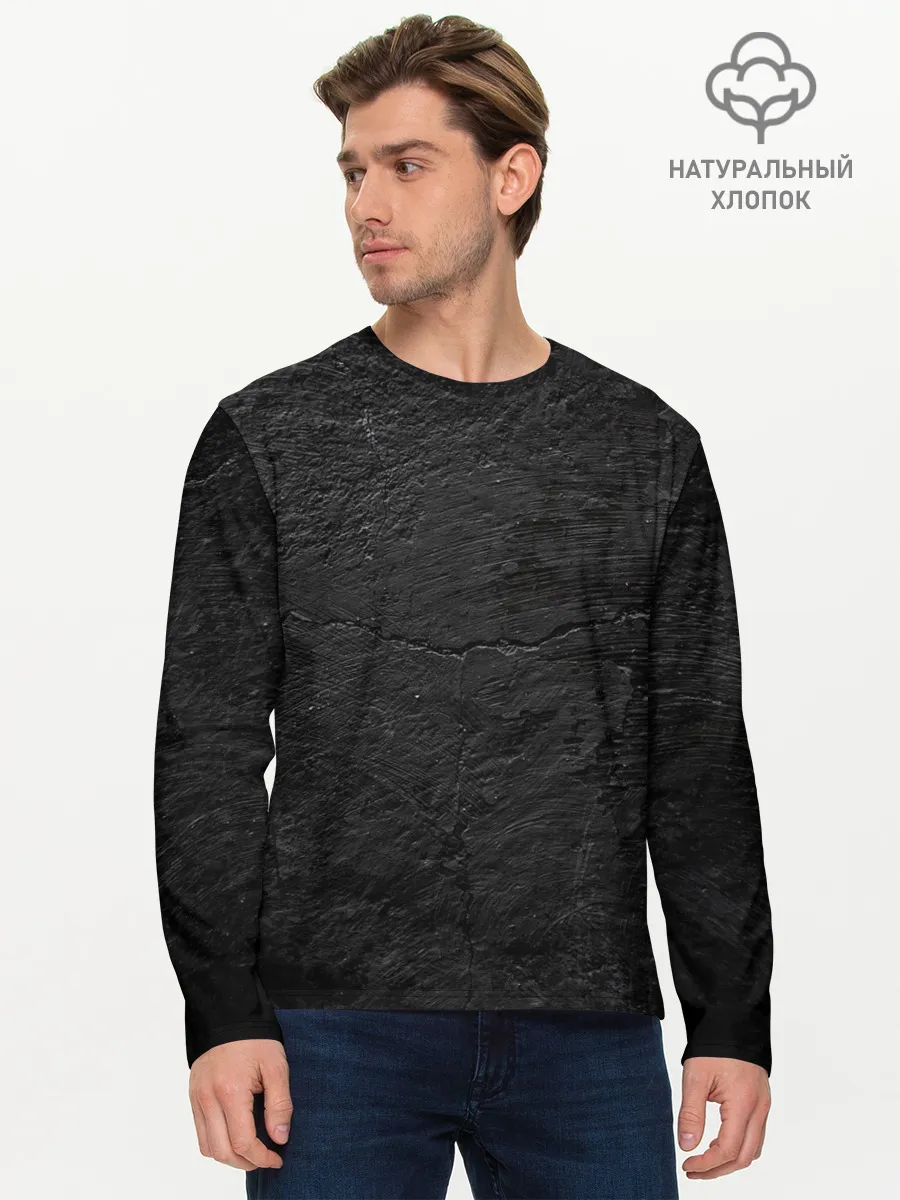 Мужской лонгслив базовый / BLACK GRUNGE