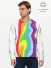 Мужской лонгслив базовый / Радуга