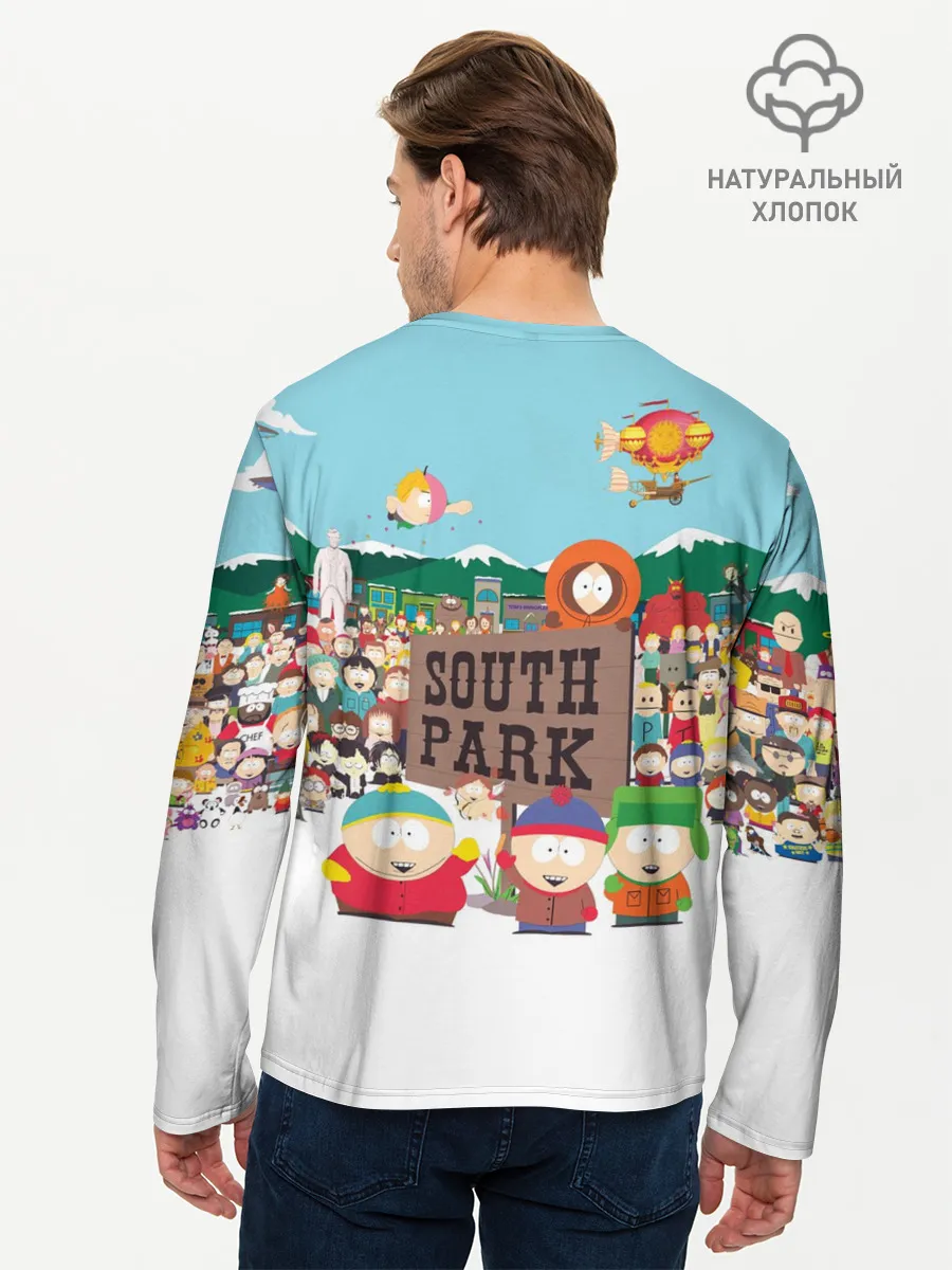 Мужской лонгслив базовый / Южный Парк