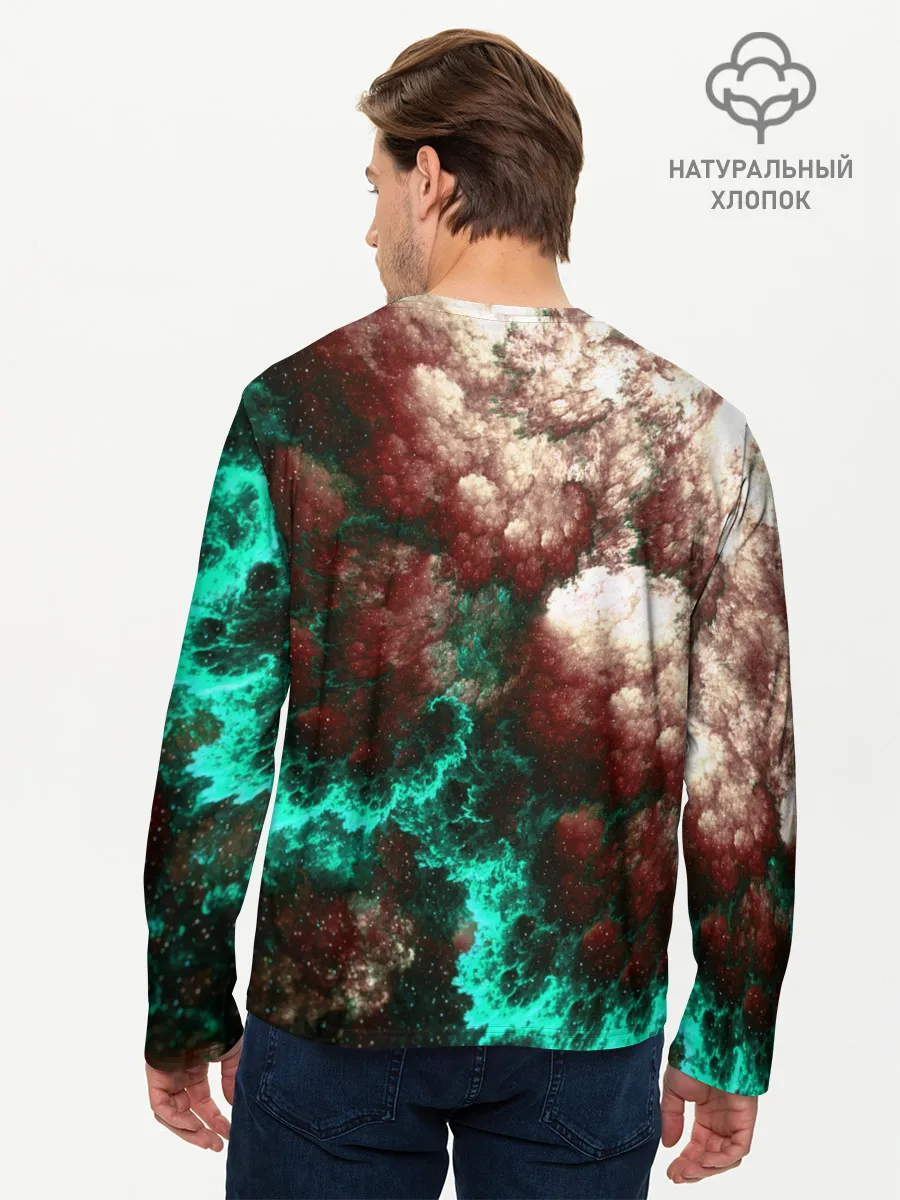 Мужской лонгслив базовый / НЕОНОВЫЙ КОСМОС