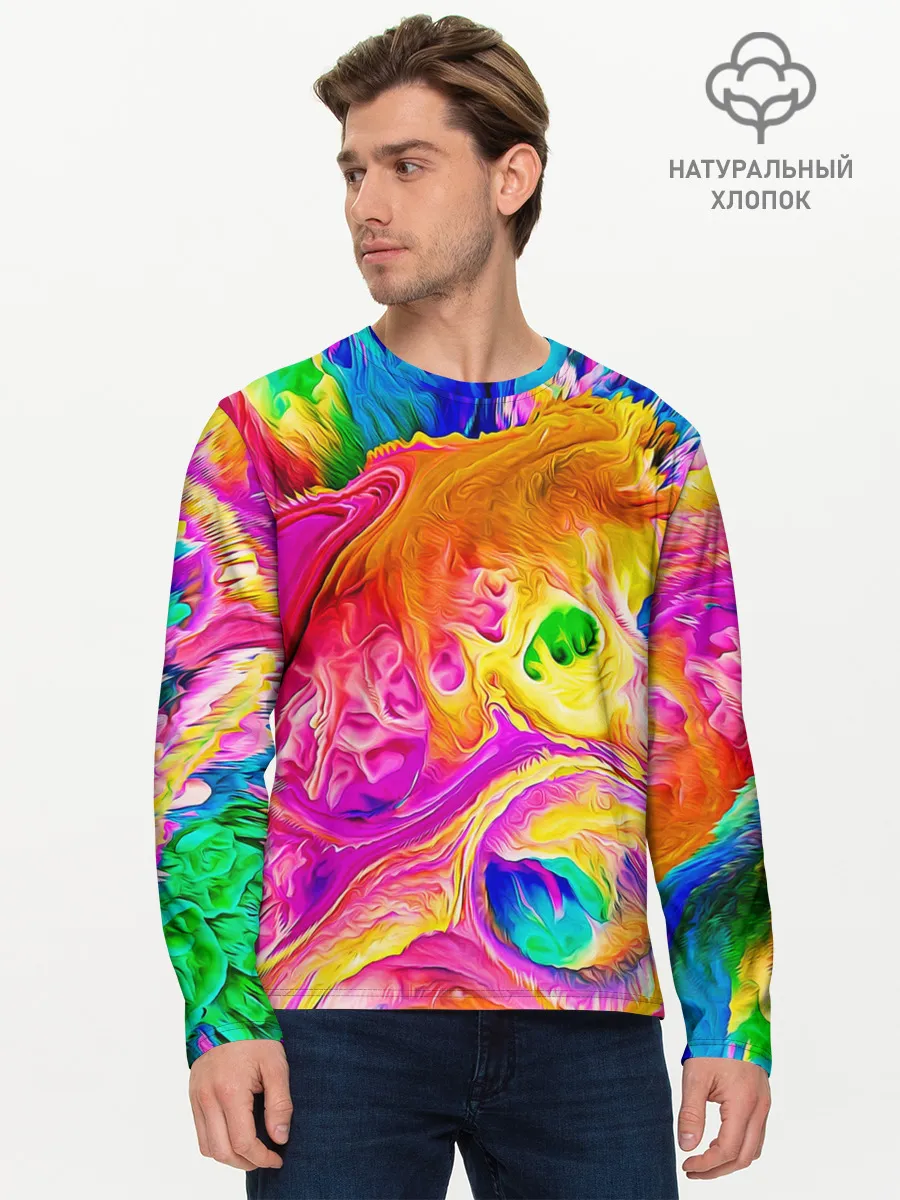 Мужской лонгслив базовый / TIE DYE | ЯРКИЕ КРАСКИ