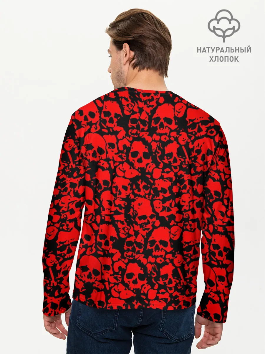 Мужской лонгслив базовый / КРАСНЫЕ ЧЕРЕПА | RED SKULL