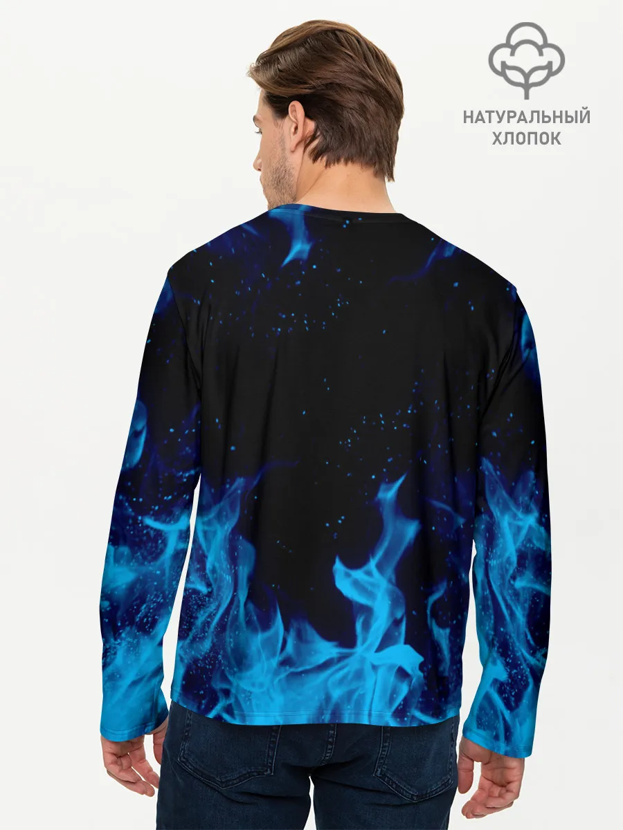 Мужской лонгслив базовый / СИНИЙ ОГОНЬ | BLUE FIRE