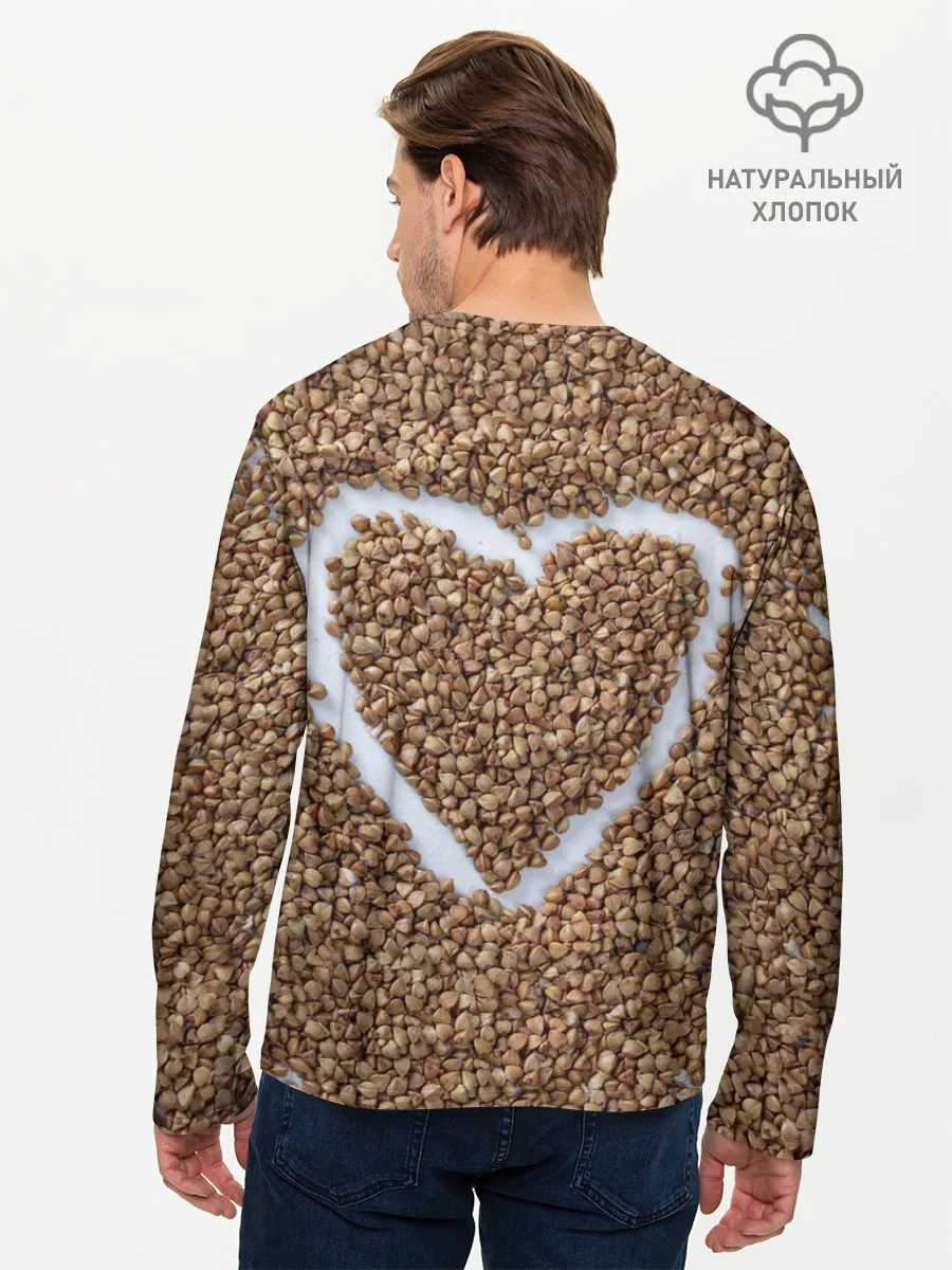 Мужской лонгслив базовый / i love гречка