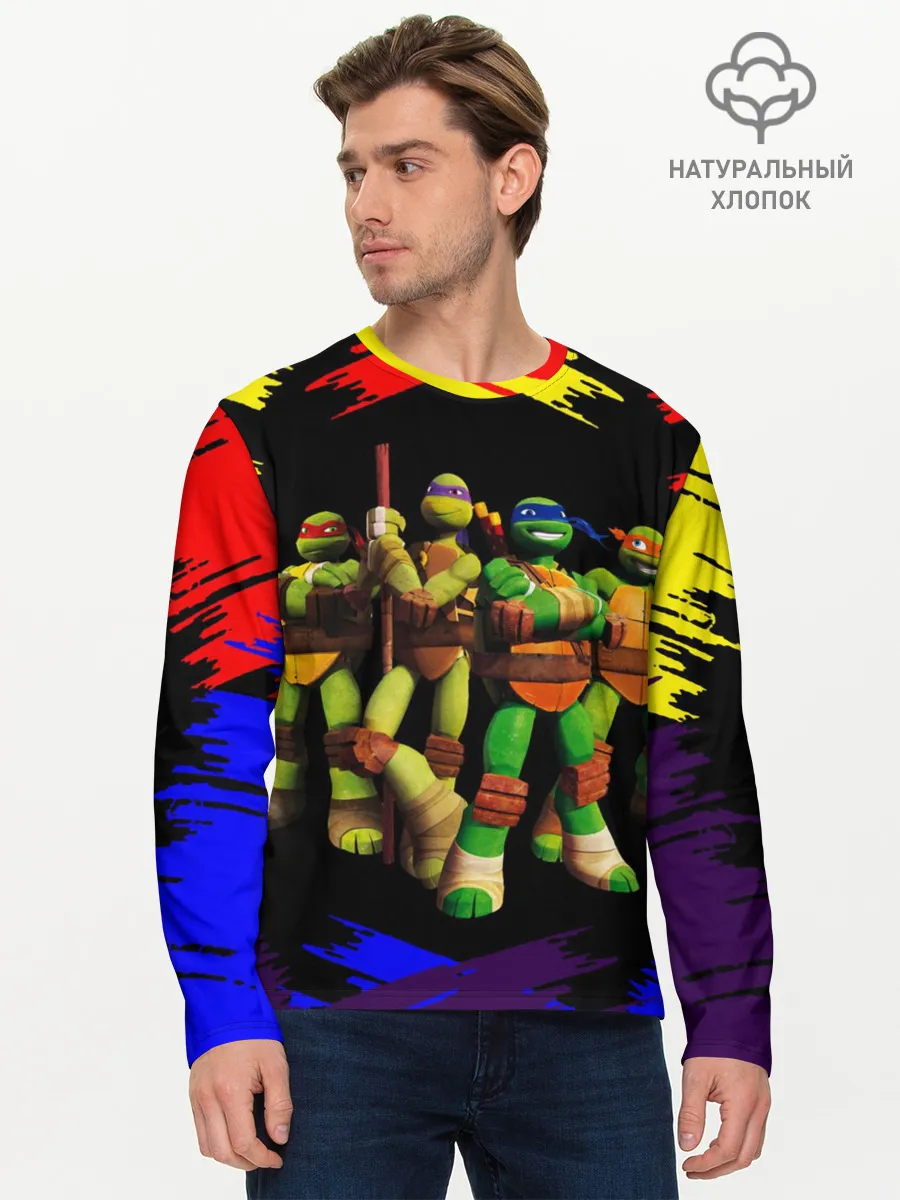 Мужской лонгслив базовый / Супер Ниндзя Черепашки