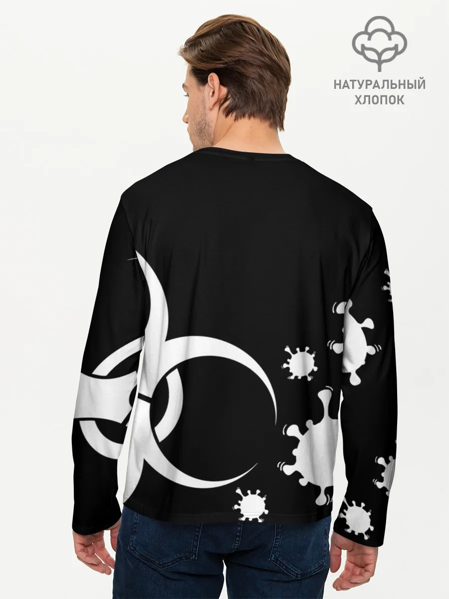 Мужской лонгслив базовый / Не трогай меня COVID-19