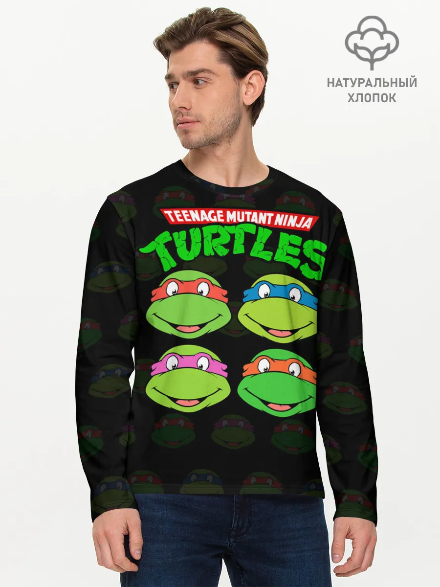 Мужской лонгслив базовый / Черепашки-Ниндзя