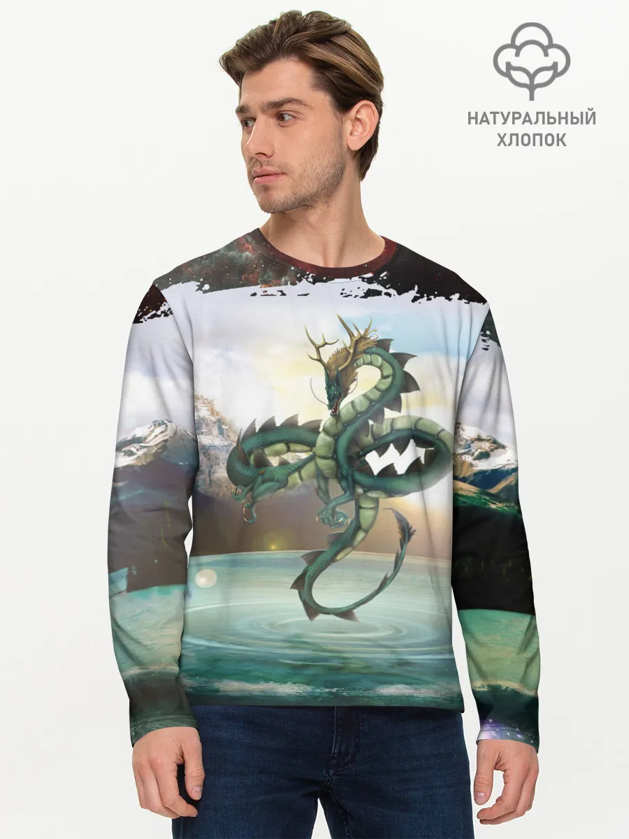 Мужской лонгслив базовый / Дракон | Dragon