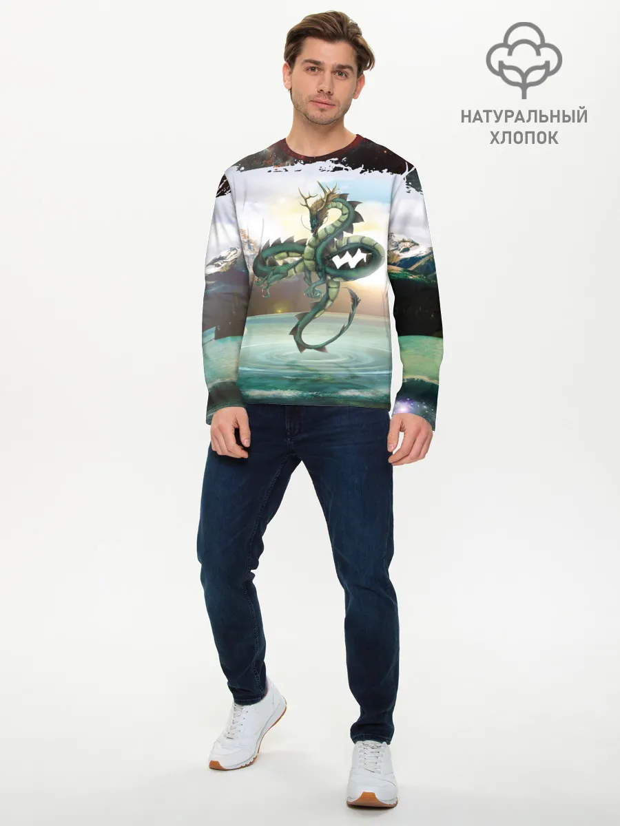 Мужской лонгслив базовый / Дракон | Dragon