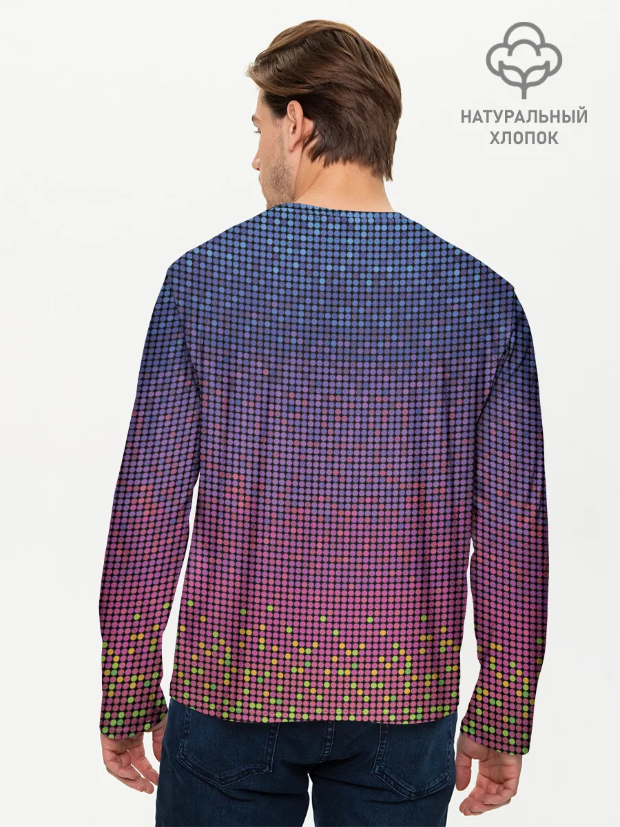 Мужской лонгслив базовый / Ретро узор