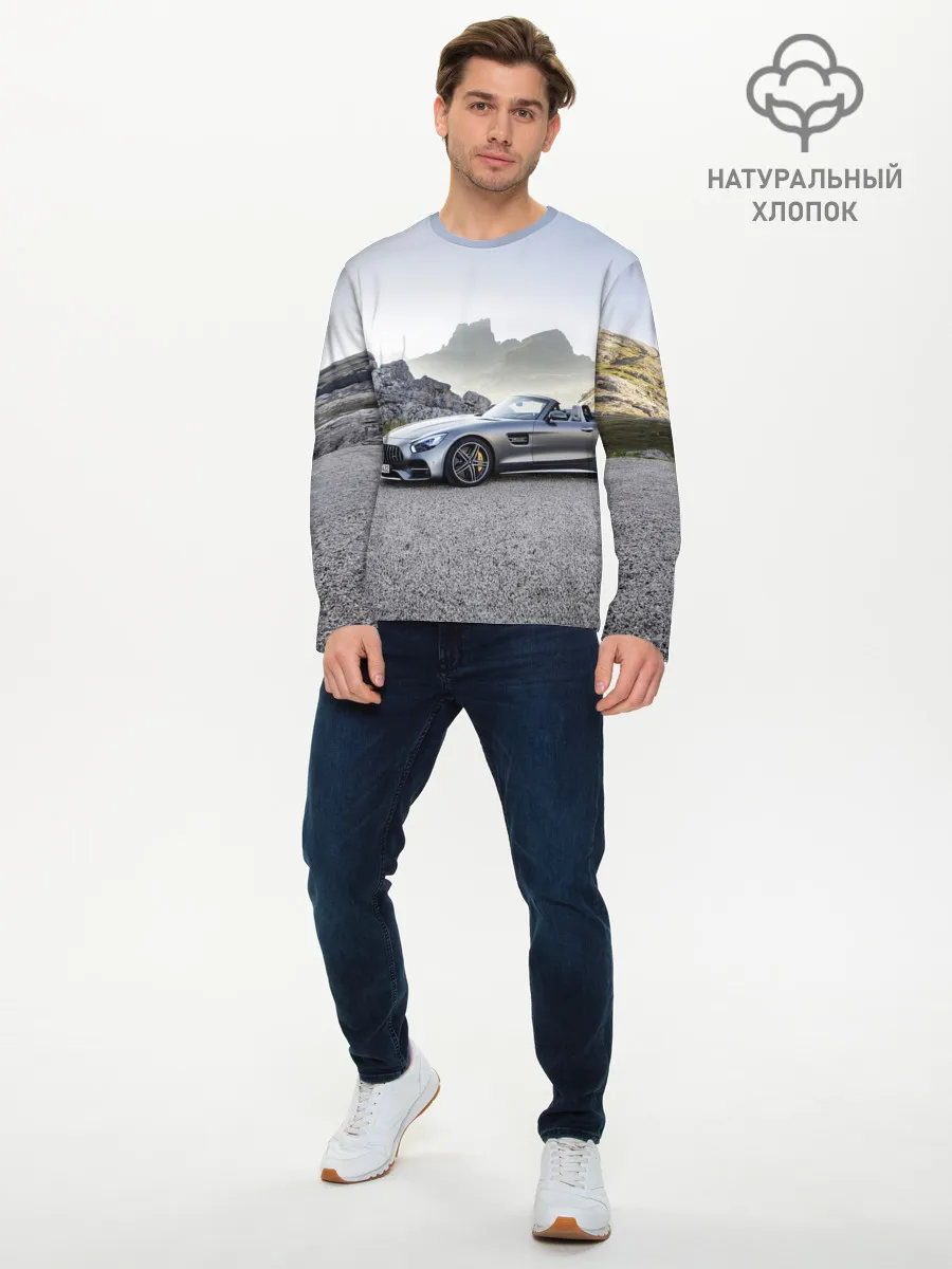 Мужской лонгслив базовый / Mercedes V8 Biturbo