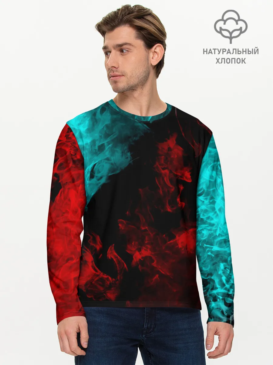 Мужской лонгслив базовый / НЕОНОВЫЙ ОГОНЬ