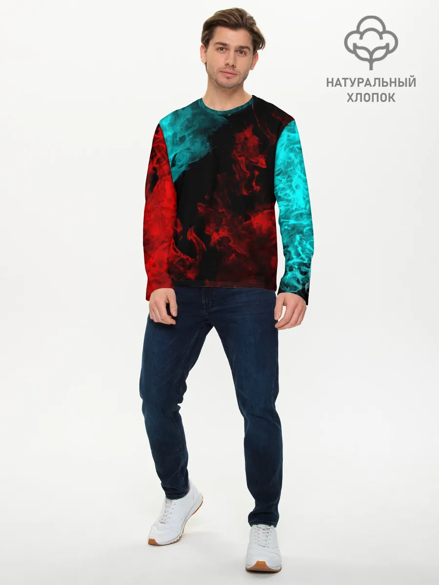 Мужской лонгслив базовый / НЕОНОВЫЙ ОГОНЬ