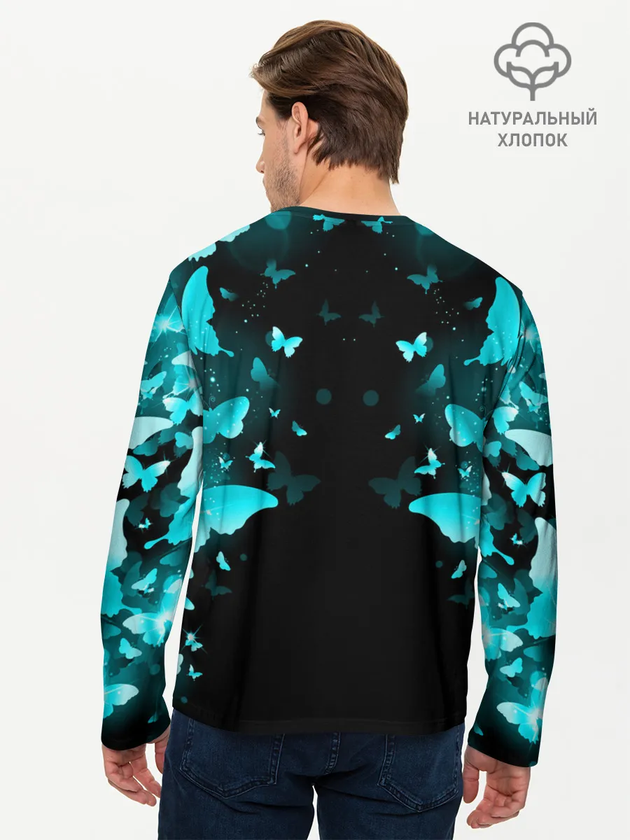 Мужской лонгслив базовый / НЕОНОВЫЕ БАБОЧКИ | NEON