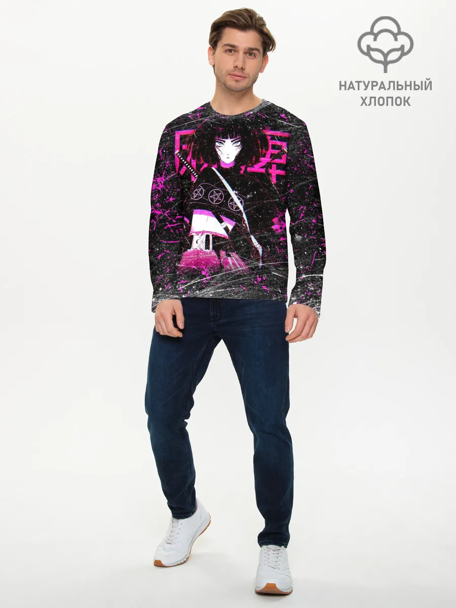 Мужской лонгслив базовый / Vinne Yuna Самурай Киберпанк