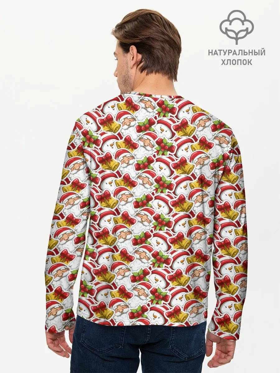 Мужской лонгслив базовый / Дед Мороз и Снеговик