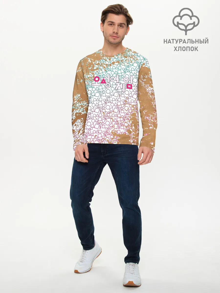 Мужской лонгслив базовый / Лого / Игра в кальмара