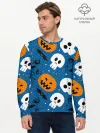 Мужской лонгслив базовый / ЧЕРЕПА И ТЫКВЫ | HALLOWEEN