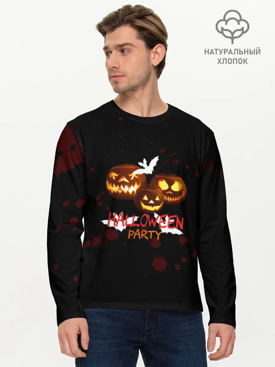 Мужской лонгслив базовый / Кровавый Halloween