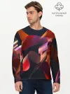 Мужской лонгслив базовый / Абстрактные ленты