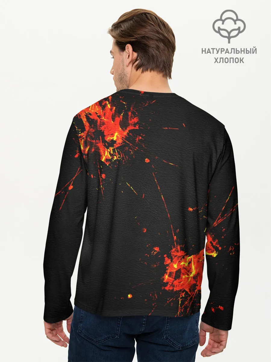 Мужской лонгслив базовый / Karma No Fun | Огонь