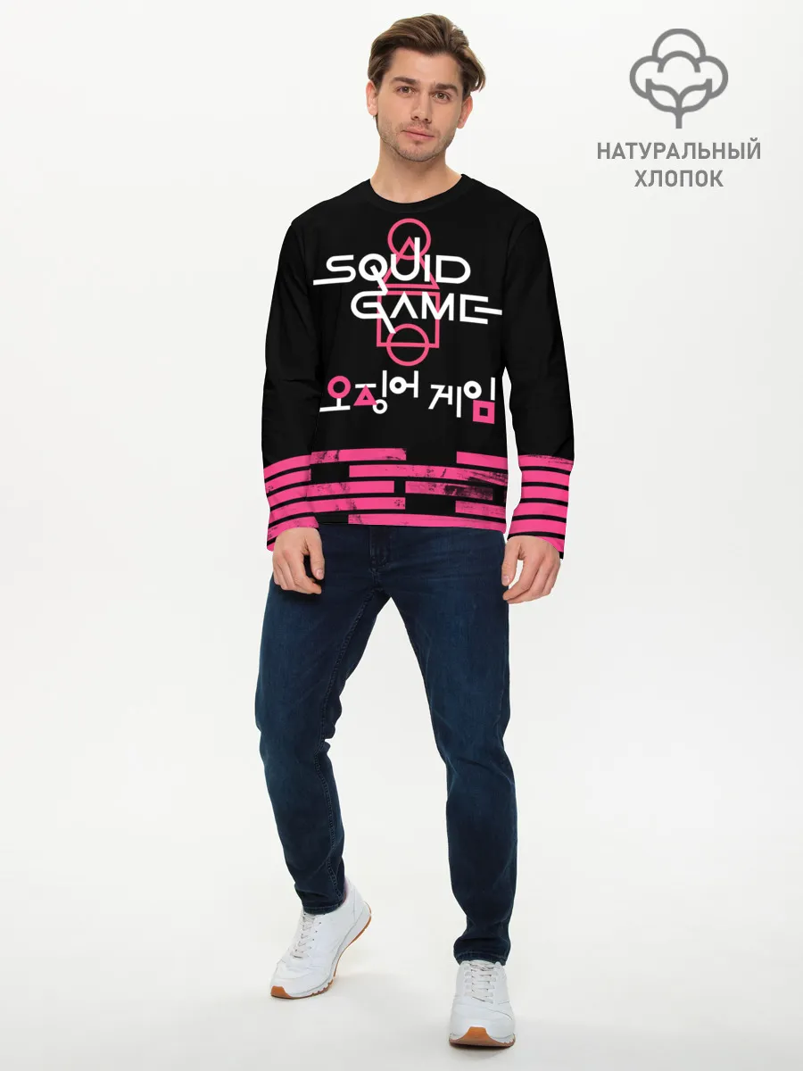 Мужской лонгслив базовый / SQUID GAME [ALL LOGO]