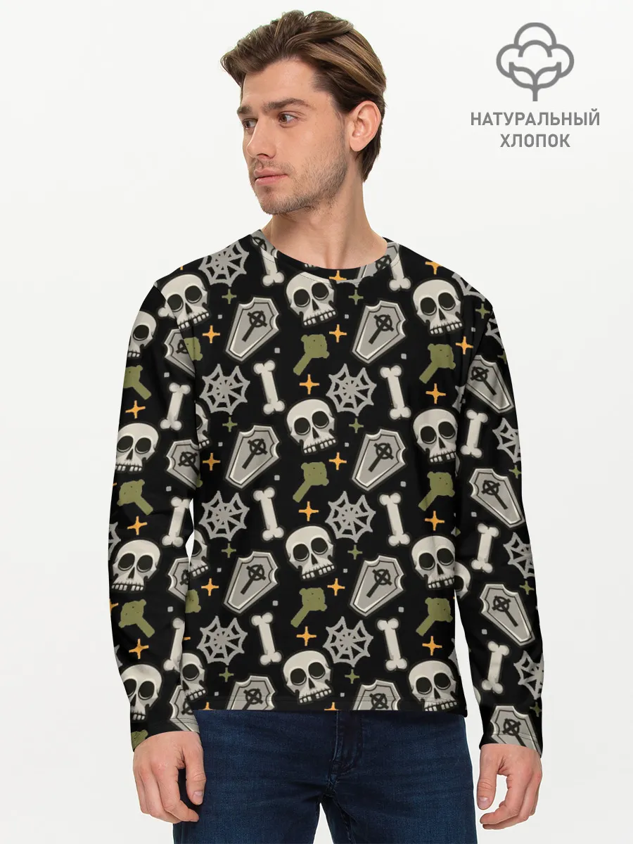 Мужской лонгслив базовый / Patern Halloween 18