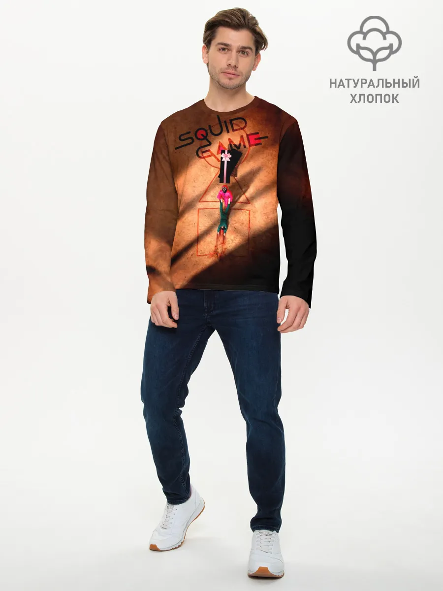 Мужской лонгслив базовый / Squid Game Игра в кальмара корейский сериал