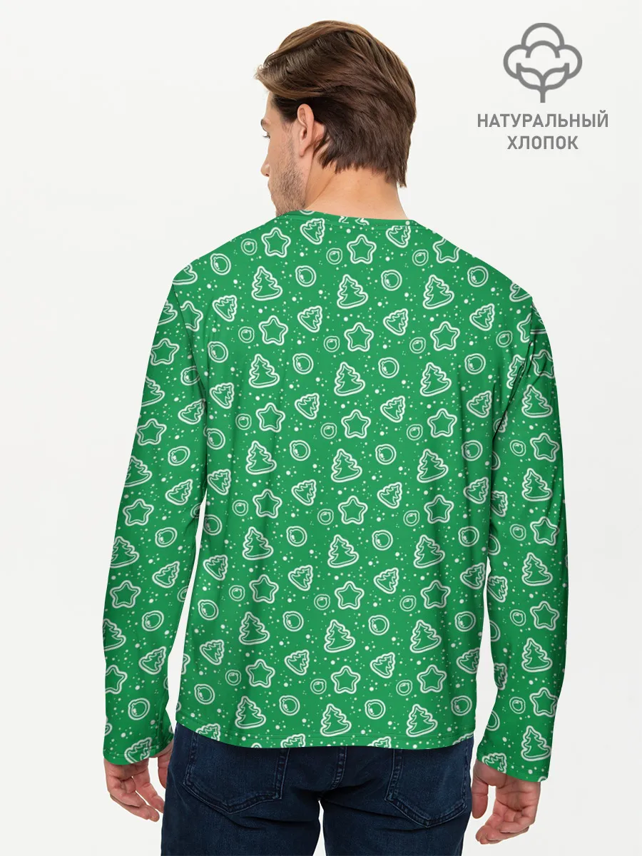 Мужской лонгслив базовый / Ёлочки