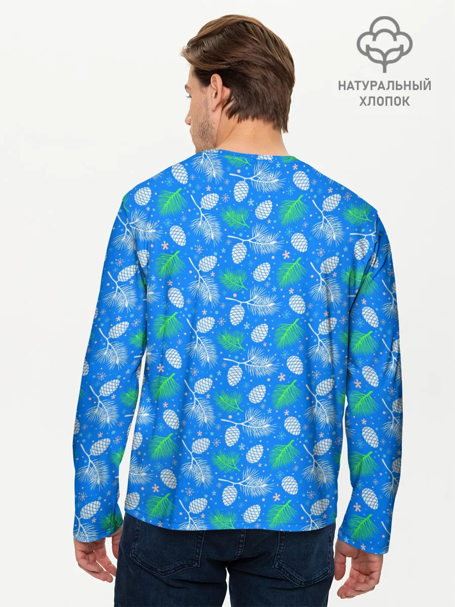Мужской лонгслив базовый / Шишки-Ёлочки