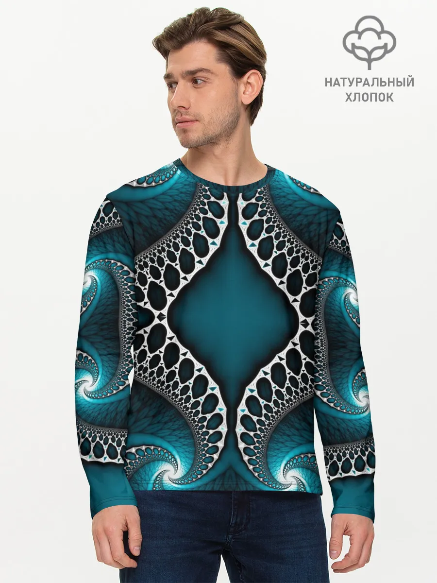 Мужской лонгслив базовый / Узор, От Которого Не Отведешь Взгляд