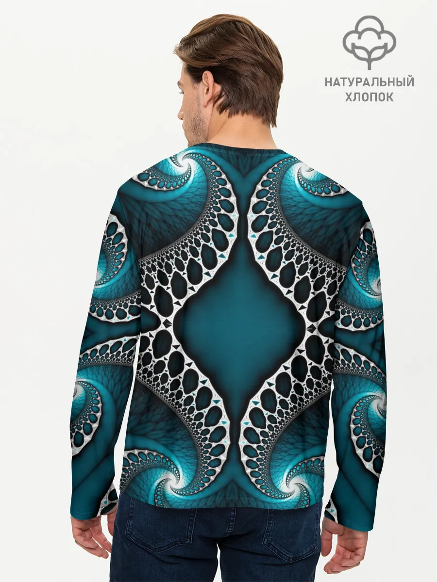 Мужской лонгслив базовый / Узор, От Которого Не Отведешь Взгляд