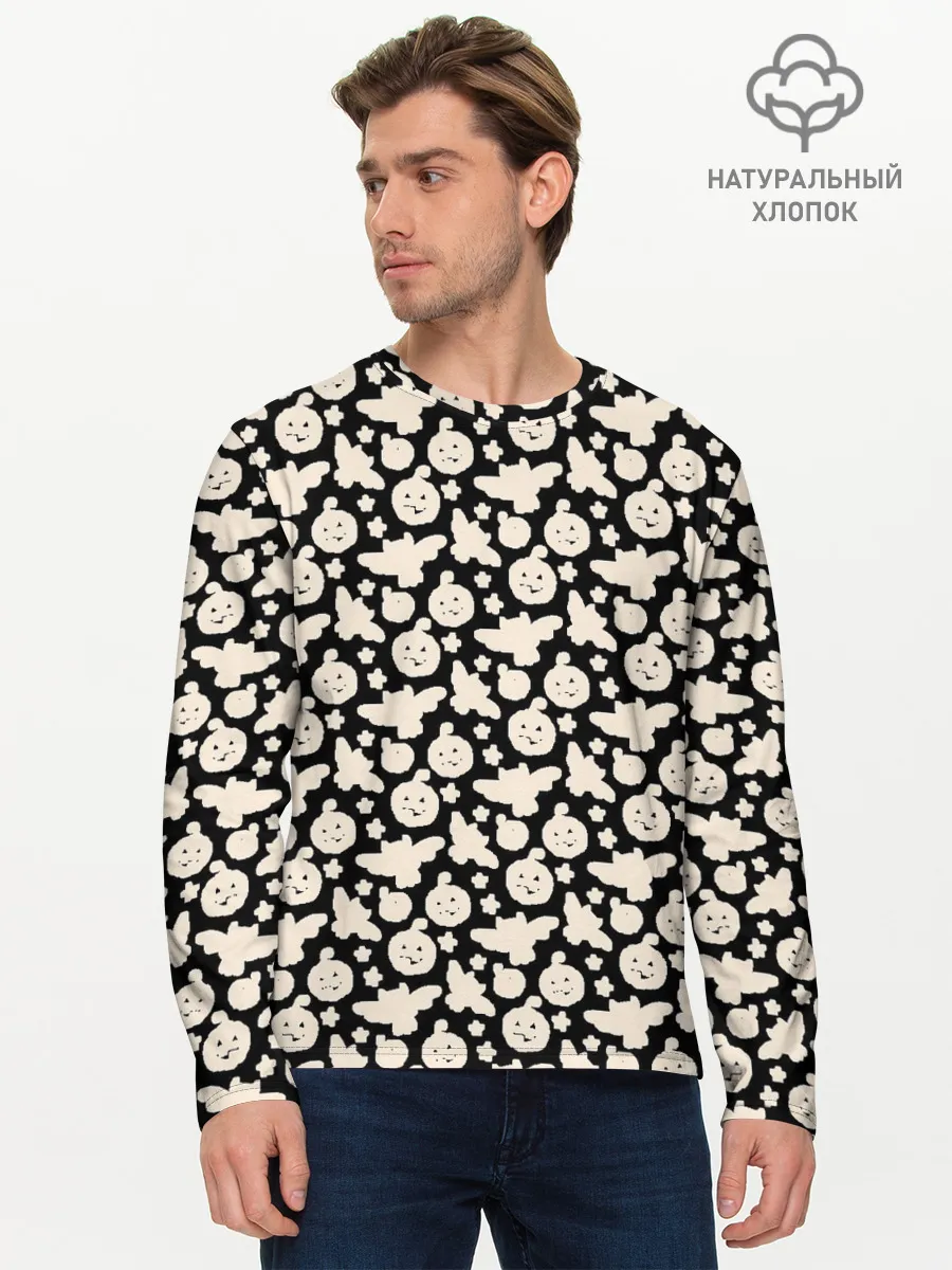 Мужской лонгслив базовый / Patern Halloween 24